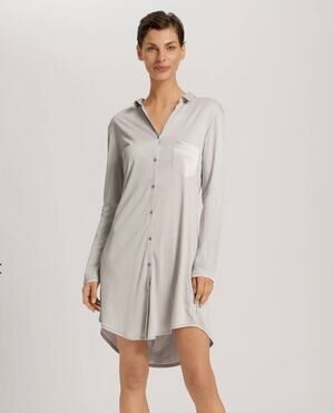 HANRO Grand Central  TENCEL and Silk Sleep Shirt Silver Small